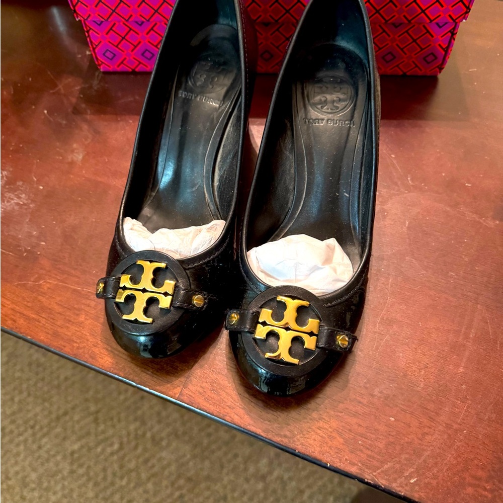 Tory Burch black block heels size 7.5